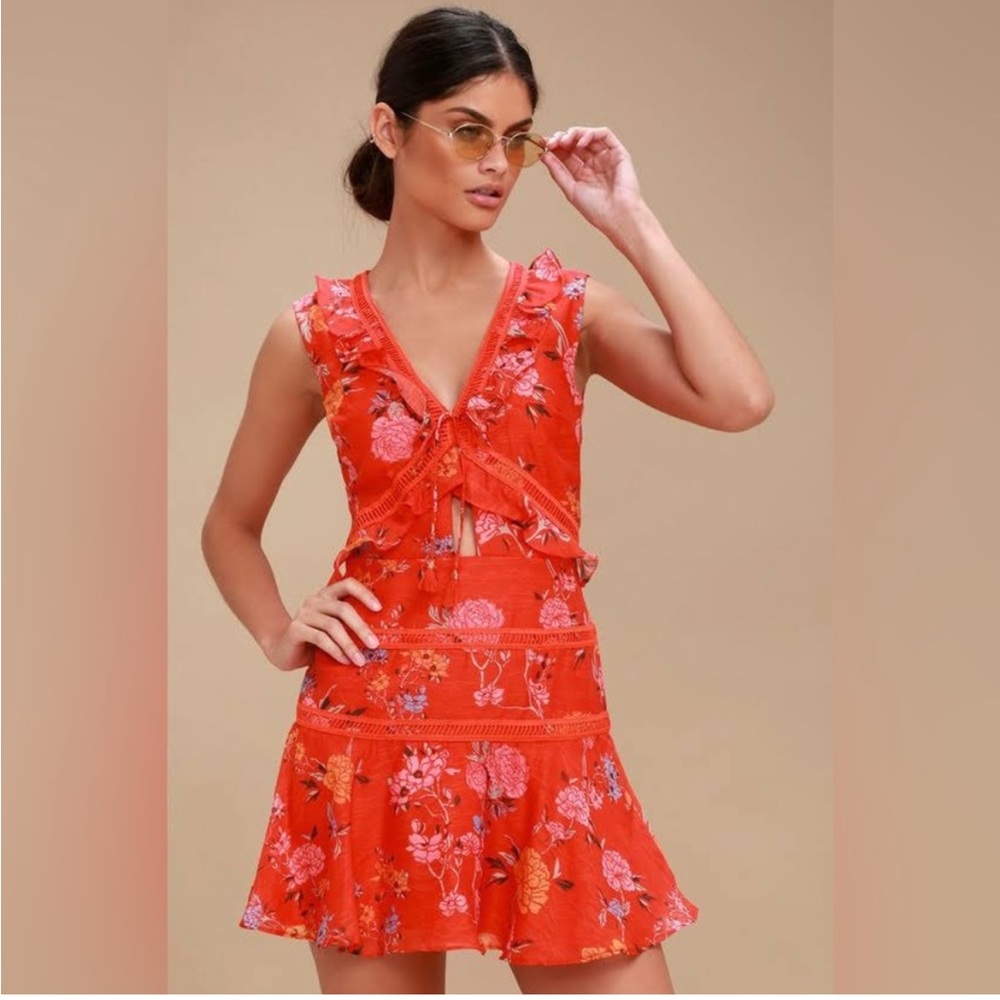 Finders Keepers Flicker Red Dress Womens Medium